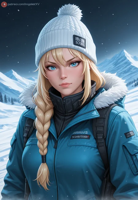 score_9, score_8_up, score_7_up, 1girl, solo, arctic explorer, insulated winter gear with fur trim and reflective accents, long braided blonde hair with a warm knitted hat, realistic, cinematic angle, cinematic lighting, athletic body, determined face, piercing blue eyes, adventurous pose
BREAK
trekking through a snowy mountain range
BREAK
source_adventure_art, rating_explicit, expressive, full body, dynamic pose
BREAK
detailed beautiful background, majestic snowy mountains with towering peaks and glistening ice formations, dense pine forests and frozen lakes, distant glaciers and icy waterfalls, serene atmosphere with a sense of adventure and endurance
<lora:Expressive_H:0.6>Expressiveh, (SimplepositiveXLv1:1.3), (upper body, full clothed:1.85) ((masterpiece)) (ultra realistic, 32k, masterpiece:1.2), (high detailed skin:1.1), (high quality:1.1) (((full clothed))) <lora:DandonFuga_Style_v.2_-_Pony:0.8> 
<lora:add-detail-xl:1> 
<lora:Dynamic Poses:1>