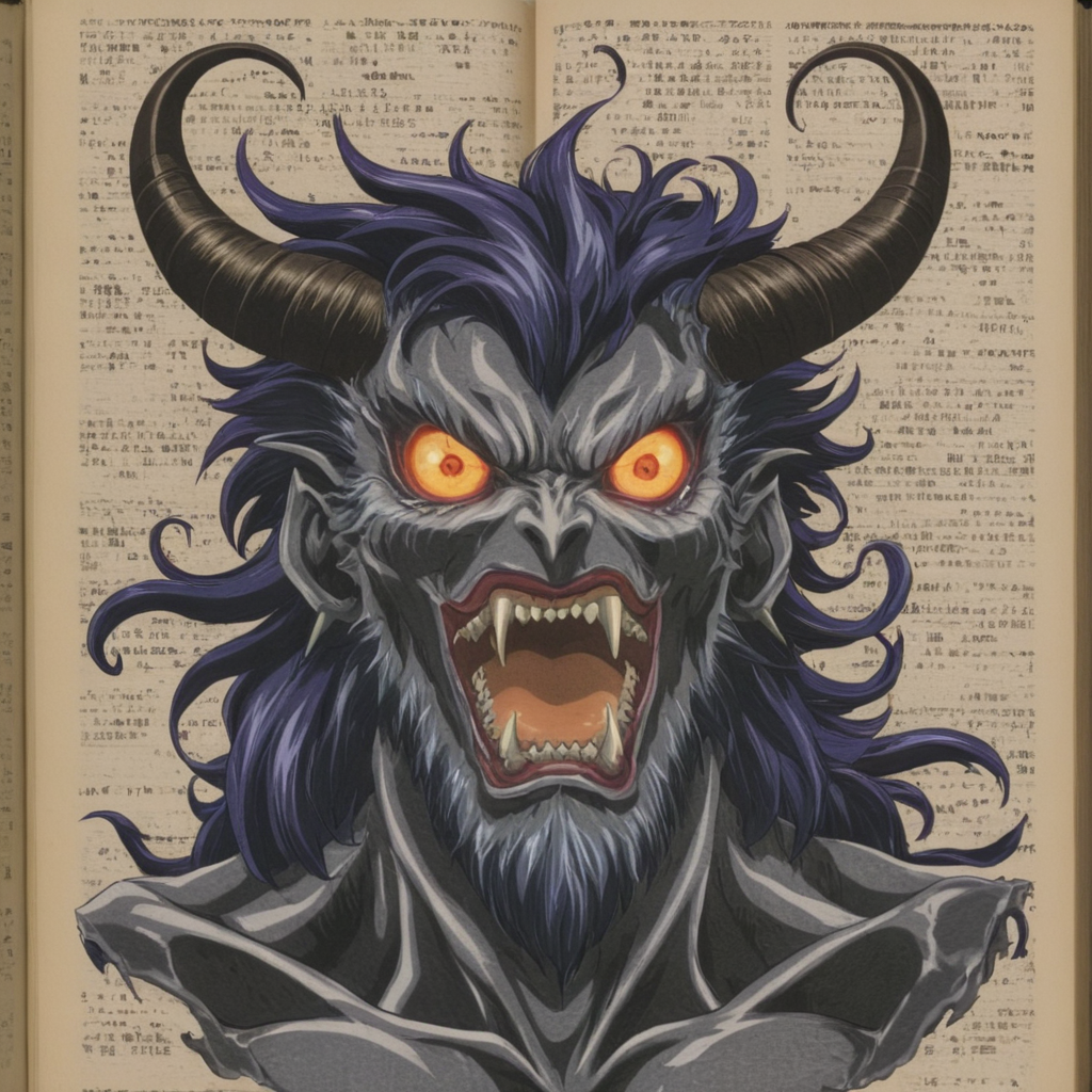 anime artwork of  <lora:Bible Black style:1>
Demon a demonic creature is seen on a book page, solo,horns,no humans,monster,giant , eroge,anime,manga,nsfw,cartoon,Adult animation,explicit,Original video animation, Baiburu Burakku style, Bible Black style, anime style, key visual, vibrant, studio anime,  highly detailed