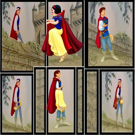 1girl, disney, 1boy, cartoon, diseny snow white