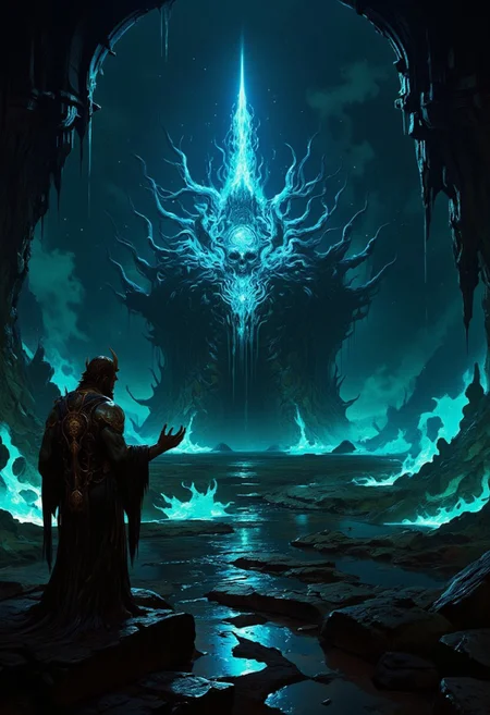 <lora:artilands:0.8>   <lora:CPA:0.7> dnd,underdark,drow   <lora:dark_fantasy_flux:0.7>