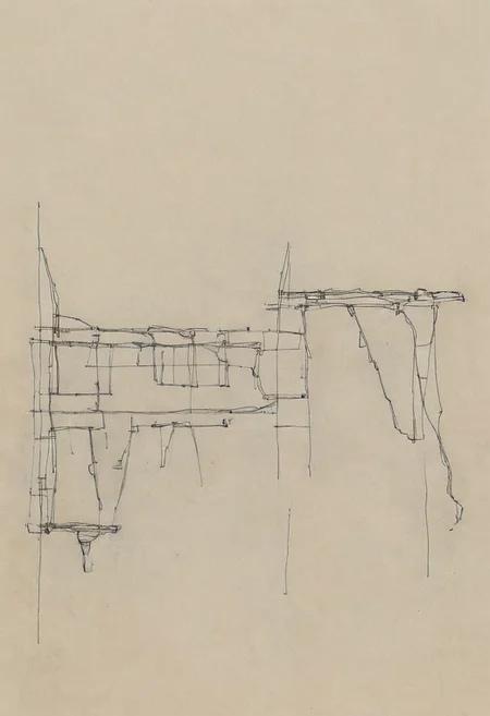 a professional hand sketch of architecture,
(POV view , DOF, first people view from the entrance, low angle shot:1.4),
(Ancient civilization, Alien Prometheus movie scene, dune movie scene:1.5), (The colonial city of the future, in the mist-filled Grand Canyon, on an unknown Earth-like planet, 2 moon on sky, Spaceship flight connects colonies, waterfulls:1.3), (Machu Picchu, a mountain settlement, incredibly spectacular:1.2), (Mario Botta:1.3), (avant-garde, future, reality, science fiction, photorealistic), (modern architecture:1.2), White limestone with black granite, fountain, waterfall, landmark, square, path, narrow street,
(Large Files, Ultra Realistic, 8K, 16k, FHD, HD, VFX, Perfect, Photography, composition, Architecture Sales Photography, Architecture Competition, Ultra High Resolution, Cinematography, High Resolution Image:1.1), (dramatic lighting, direct sunlight, ray tracing, clear shadow:1.2),  (real landscape:1.1), (blurred background:1.0), (urban background, more_details) ,
great lighting, extremely detailed, hillscastel, Neo Classic, Architecture sketch