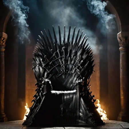 cinematic film still of <lora:Game of Thrones style:1>
In medieval times weapons a large iron throne sitting on top of a table in smoke,solo,armor , cinematic, film, movie still, movie style, film style, fantasy drama, epic drama, dramatic light, dramatic shadow, fictional, Age of Wonders, Age of Empires, warriors, Medieval style, middle ages, dungeons and dragons style, contrast, color, different people, different, unique, kingdoms and castles style, violent, aggressive, detailed, perfection, detailed face, detailed body, detailed hands, detailed eyes, sharp, Game of Thrones style, shallow depth of field, vignette, highly detailed, high budget, bokeh, cinemascope, moody, epic, gorgeous, film grain, grainy