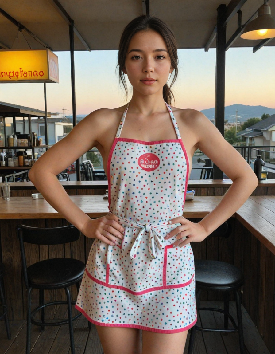 Stable_Yogis_Illustrious_Positives, mature, realism, detailed skin texture, realistic, photorealistic, ( beachfront café with views of the setting sun :1.2)  ( Bunad and Apron :1.2 )
 safe_pos ,  <lora:Realism_Lora_By_Stable_Yogi_Pony_V1.:0.4> realism, realistic, real life, photorealistic, detailed, colorful, slutty pose, dynamic angle, dynamic lighting, natural pose, (cowboy shot:1.2)