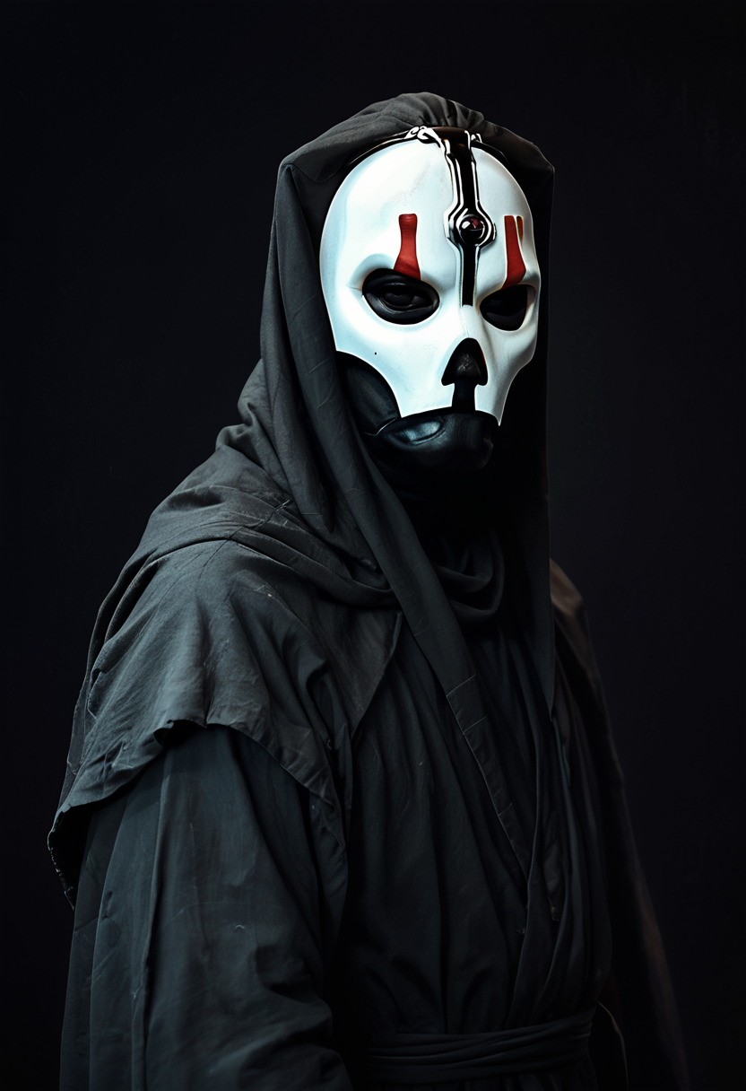 <lora:darth-nihilus-pxl:1.2> darth-nihilus-pxl, 1boy, mask, black robe, portrait, black background, simple background,, score_9, score_8_up, score_7_up, score_6_up, score_5_up, score_4_up