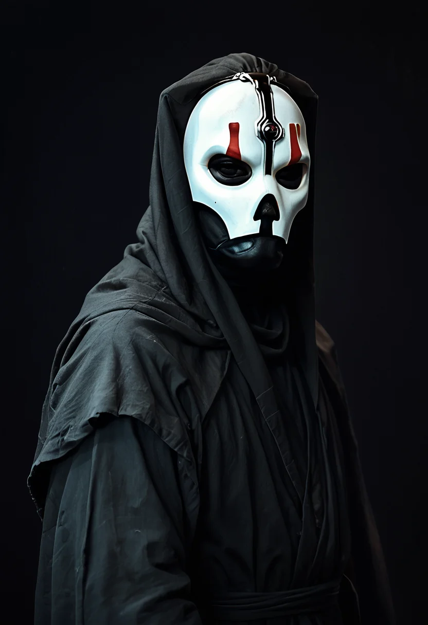 <lora:darth-nihilus-pxl:1.2> darth-nihilus-pxl, 1boy, mask, black robe, portrait, black background, simple background,, score_9, score_8_up, score_7_up, score_6_up, score_5_up, score_4_up