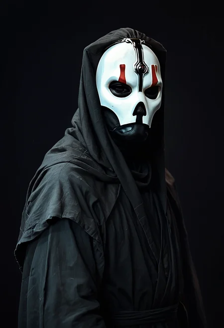 <lora:darth-nihilus-pxl:1.2> darth-nihilus-pxl, 1boy, mask, black robe, portrait, black background, simple background,, score_9, score_8_up, score_7_up, score_6_up, score_5_up, score_4_up