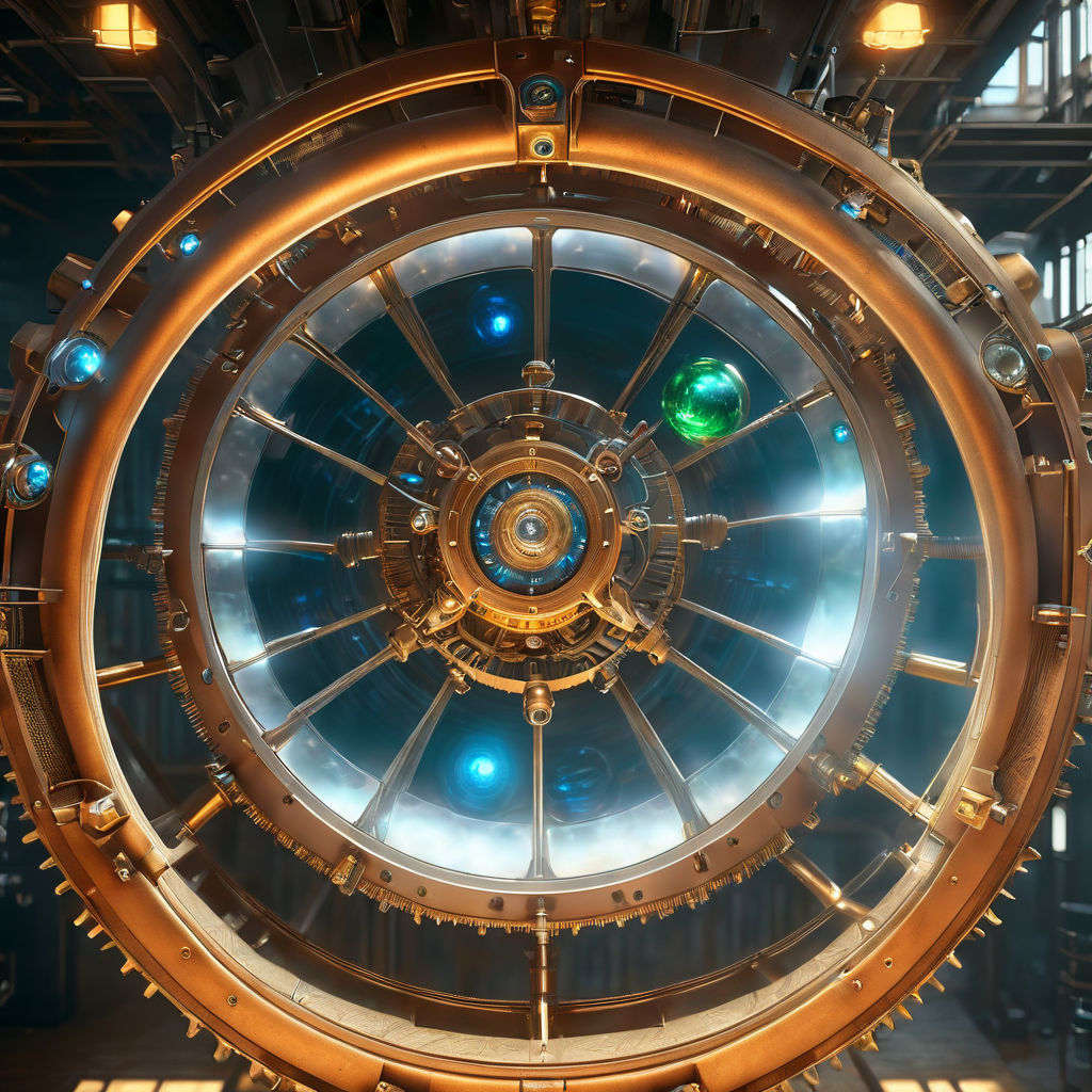 bird's eye view, ((((large laboratory)))) in a dusty warehouse, photorealistic photo of a glowing steampunk machine that shows the planets in our solar system, (((((No people))))), Octane Render, large fusion mechanical device with complex gears and ((glowing gems)), ultra detail, 8k, portal, spark, timewarp, gravitational lens, the universe,  <lora:SDXLHighDetail:1> <lora:wowifierXL:1>