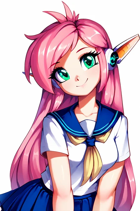 score_9, score_8_up, score_8, medium breasts, (curvy), cute, eyelashes, BREAK, , zzNukuNuku, green eyes, pink hair, long hair, robot ears, school uniform, serafuku, blue skirt, white shirt, <lora:NukuNuku_PDXL:1.0>, , BREAK, looking at viewer, smile, upper body, leaning forward, head tilt, embedding:zPDXL, Expressiveh, <lora:theButcherXPDXL:1.0>, <lora:CatalystStylePDXL:0.6>, <lora:SDXLFaeTastic2400:0.5>, <lora:Expressive_H-000001:0.4>,