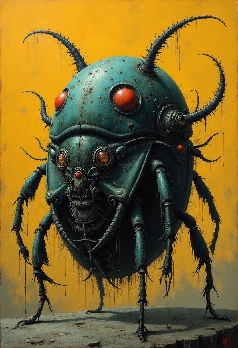 yfg-bgy bug like, A strange photo by Dali and Beksinski with the theme "no facts"