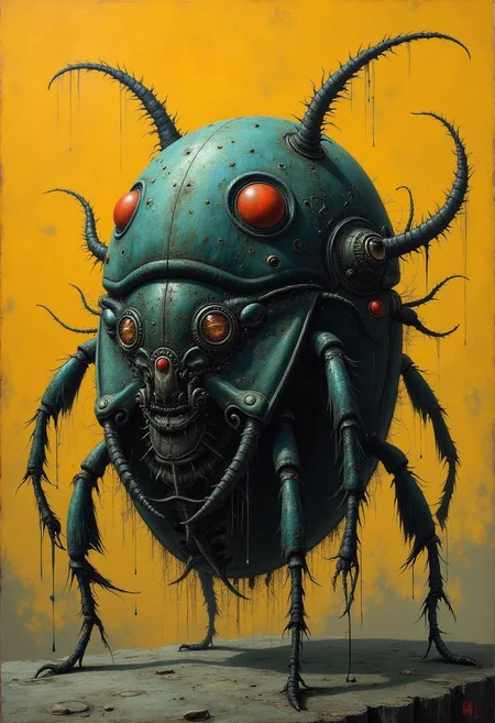 yfg-bgy bug like, A strange photo by Dali and Beksinski with the theme "no facts"