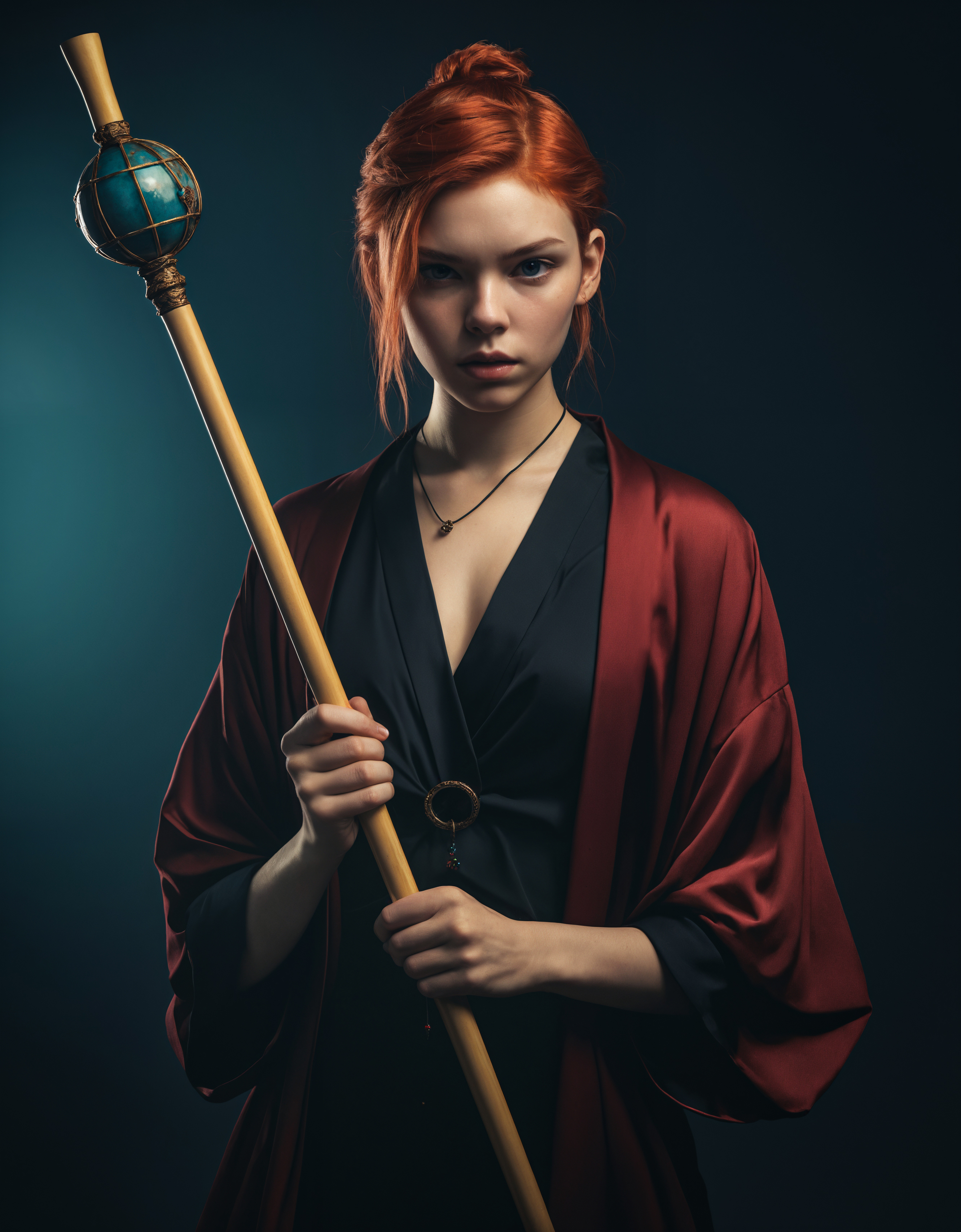 holding a staff, orbstaff, (by Gabriel Isak and Adam Elsheimer:1.20), (by Jon Whitcomb and Bayard Wu and Malcolm Liepke0.80), 8k, professional fashion shot,