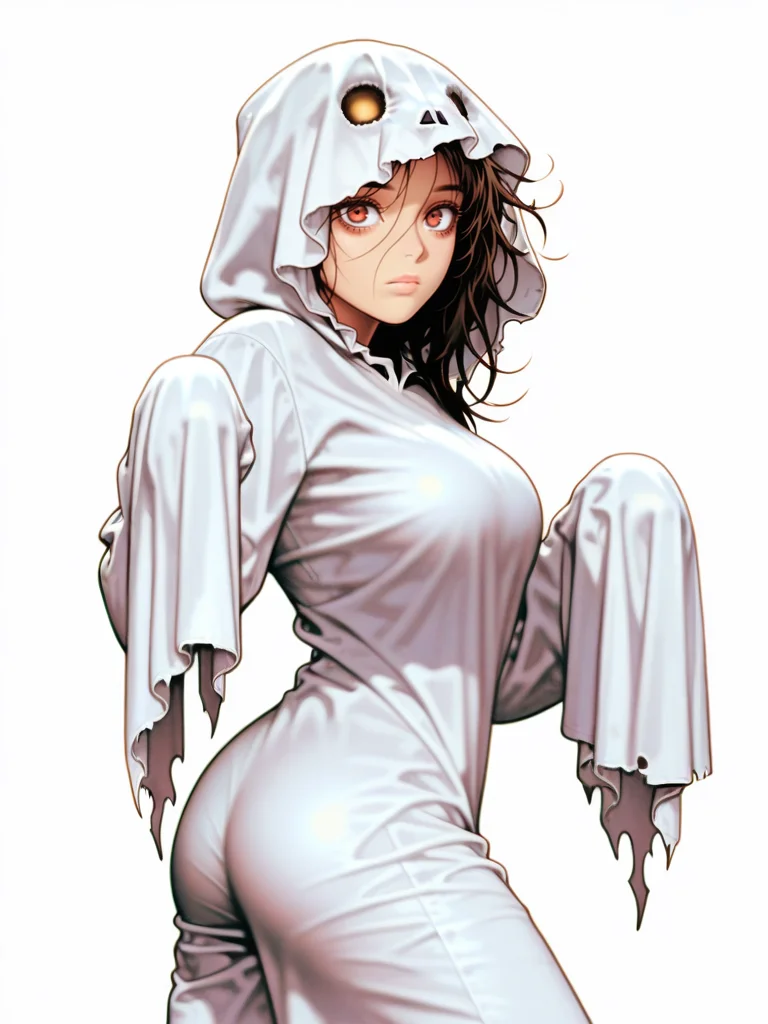 ShinkiroXL,, white background,,
1girl, ghost costume, messy hair, large breasts, expressionless, hands up, baggy eyes, ass,
white background, looking at viewer, dynamic pose, cowboy shot,
<lora:AShinkiro_Style:1.2>