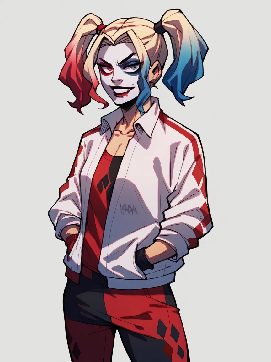 score_9, score_8_up, score_7_up, score_6_up, score_5_up, <lora:h4ruk4m1XLP:1> h4ruk4m1, solo, harley quinn,