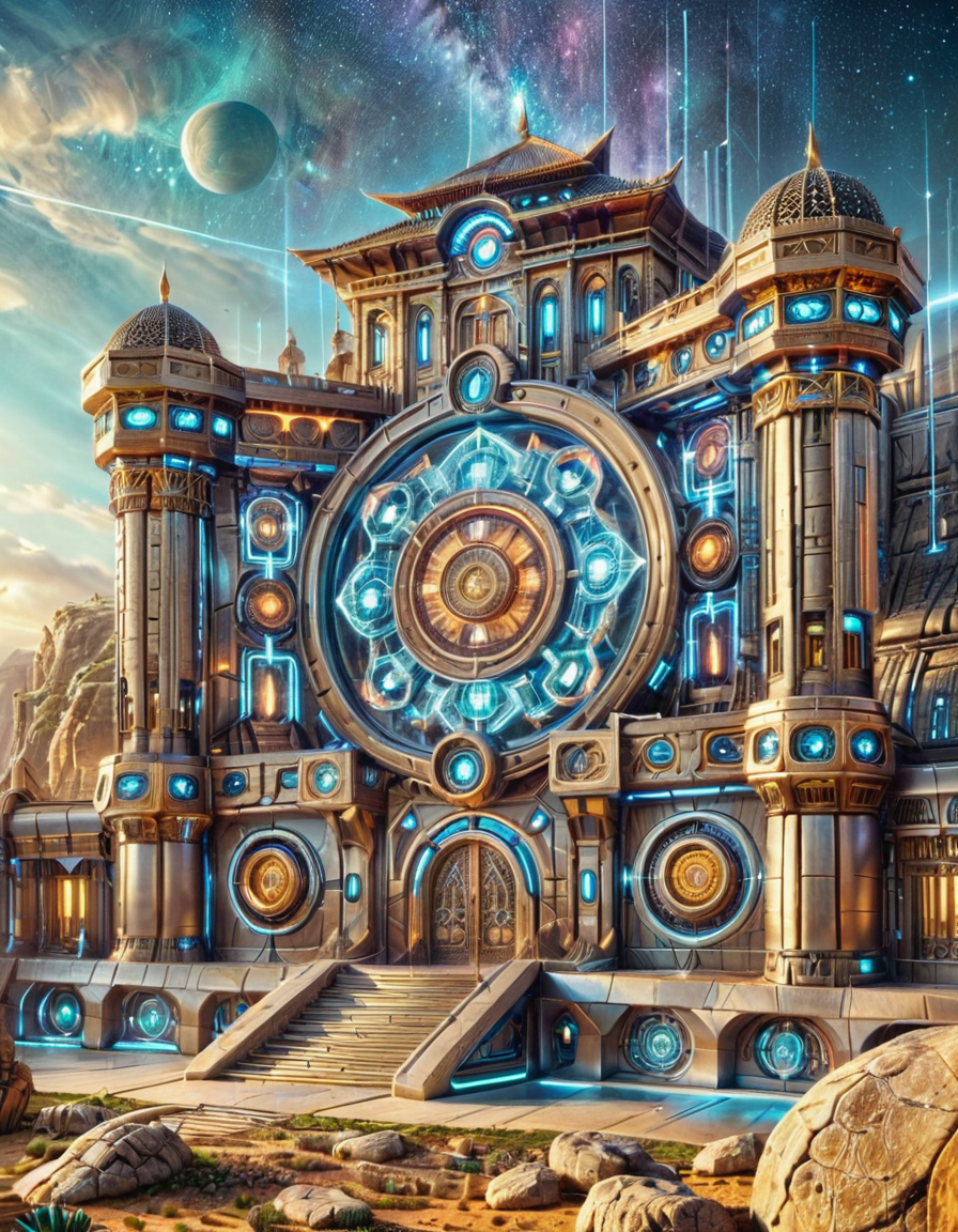 cinematic still outatimelora, building, futuristic, ancient city . emotional, harmonious, vignette, 4k epic detailed, shot on kodak, 35mm photo, sharp focus, high budget, cinemascope, moody, epic, gorgeous, film grain, grainy, outatimelora, building, futuristic, ancient city, new enchanted, magic, dramatic light, peaceful, relaxed, calm, cute, friendly, detailed, lovely, intricate, expressive, symmetry, highly enhanced, colorful, fair, artistic, color, clear, pretty, attractive, creative, loving, professional, best, thoughtful, warm, inviting, beautiful, unique