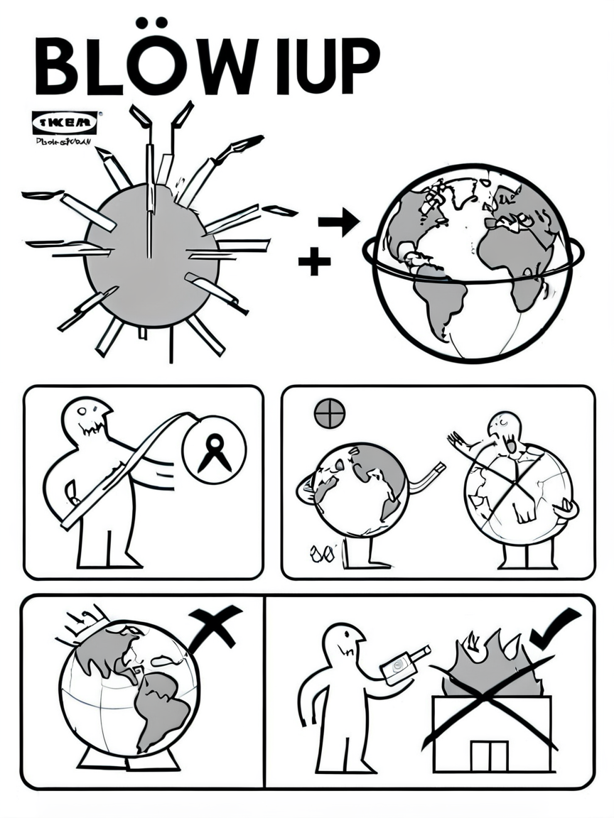 Blow up the earth <lora:ikea_instructions_xl_v1_5:1>
