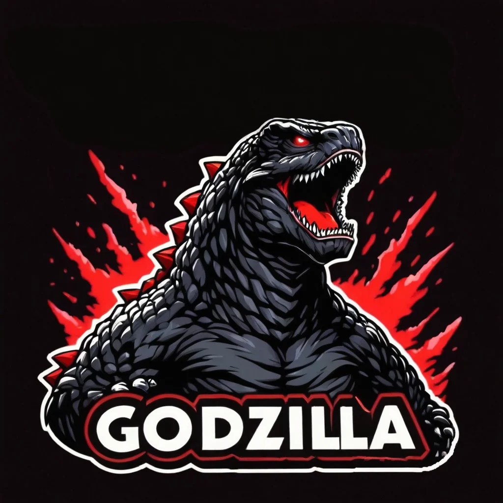 "GODZILLLA!" text logo:1.8, red, white outline, bold, black background, <lora:Harrlogos_v2.0:1> text logo, font only, <lora:Godzilla_PONY_XL_Ver:0.1> godzilla