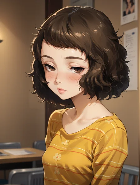 score_9,score_8_up,score_7_up,
 <lora:Kawakami_Sadayo:1>
1girl, kawakami sadayo, brown eyes, brown hair, looking at viewer, small breasts,
half closed eyes, flirty, parted lips, blush,