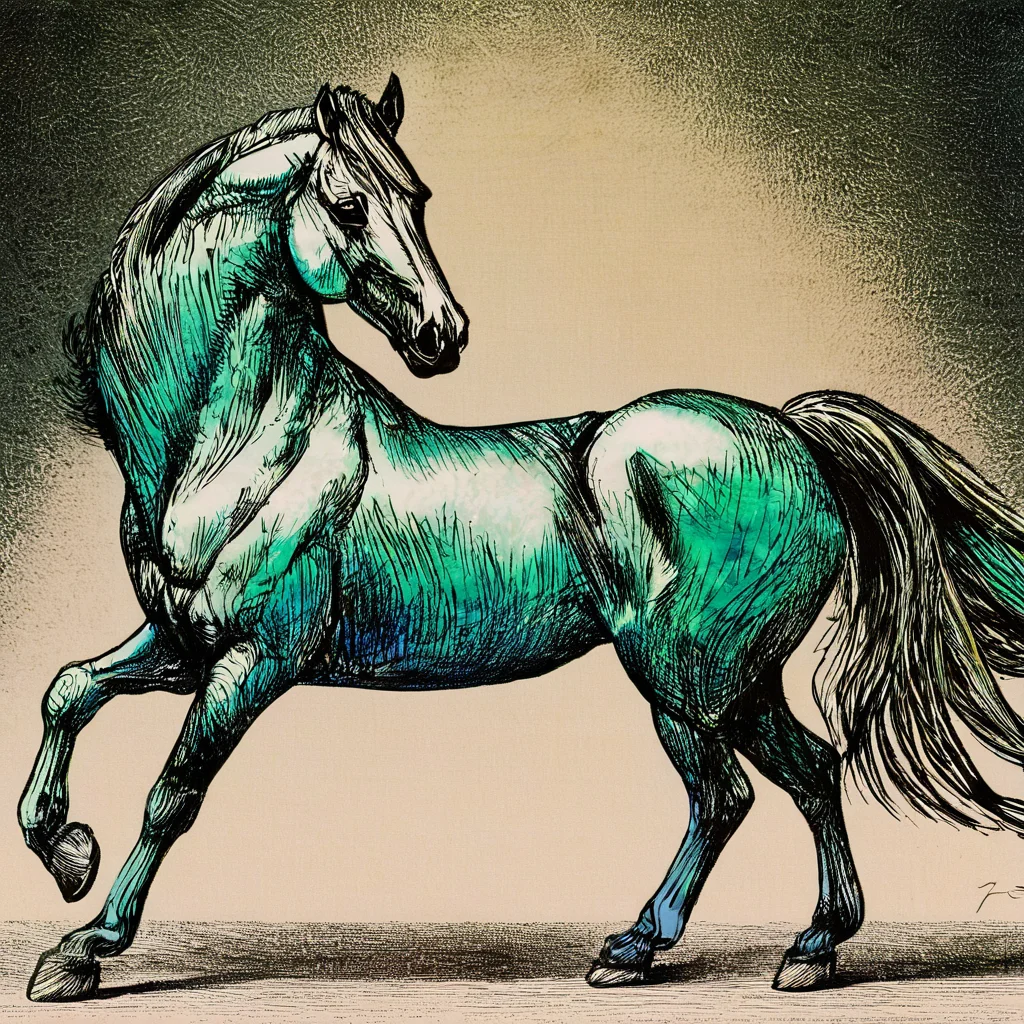professional 3d model breathtaking anime artwork Epic wide angle shot of a horse made out of (opalescent irradiance:1.25) and colorful energy, space nebula and iridescent colors, excessive energy jolttech in the shape of a horse, running in a grassfield at night in style of <lora:skrmk05:3>, pen, ink, pencil, sketch . anime style, key visual, vibrant, studio anime, highly detailed . award-winning, professional, highly detailed . octane render, highly detailed, volumetric, dramatic lighting, cinematic film still . shallow depth of field, vignette, highly detailed, high budget, bokeh, cinemascope, moody, epic, gorgeous, film grain, grainy, breathtaking . award-winning, professional, highly detailed, horror-themed . eerie, unsettling, dark, spooky, suspenseful, grim, highly detailed, long exposure photo of . Blurred motion, streaks of light, surreal, dreamy, ghosting effect, highly detailed