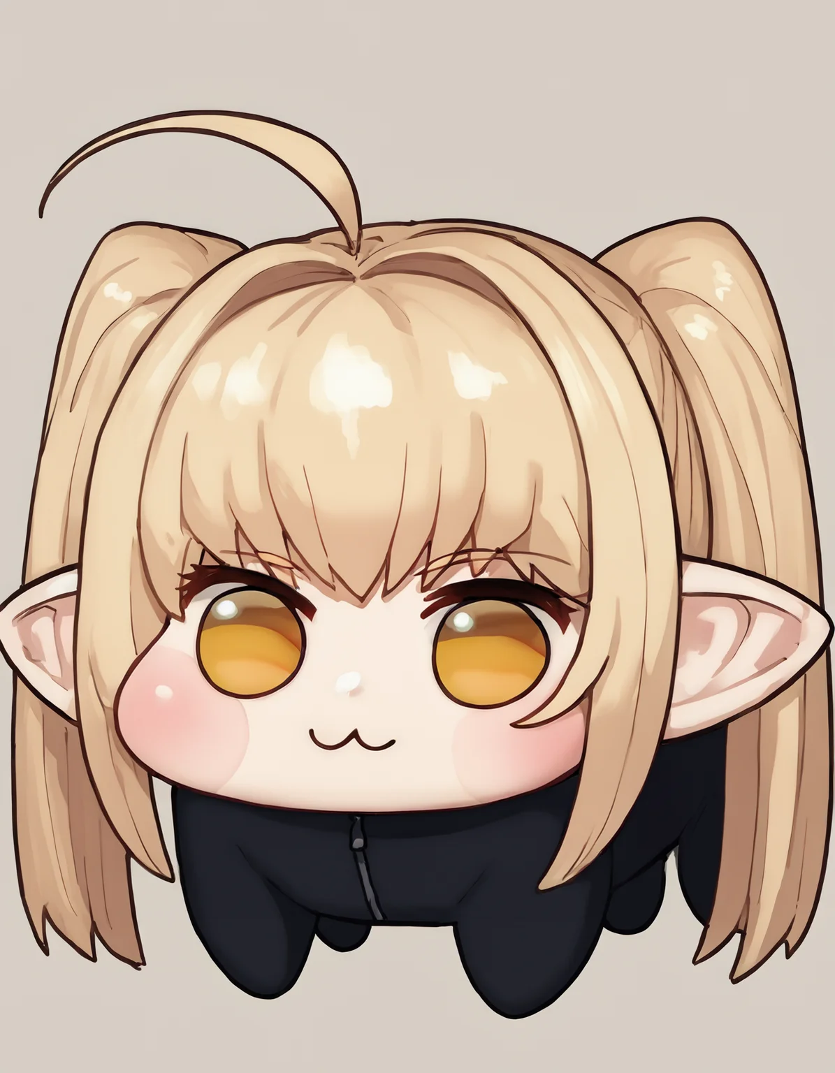 score_9, score_8_up, score_7_up, source_anime
<lora:kobo_(elf-san_wa_yaserarenai.) koto PonyXL:1> kobsa, 1girl, pointy ears, long hair, ahoge, blonde hair, twintails,yellow eyes <lora:Doro_X_PDXL_V1:1> doro, creature, black outline, full body, solid circle eyes, no humans, solo, :3, four legs