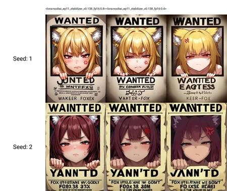 <lora:noobai_ep11_stabilizer_v0.138_fp16:0.8>1girl,fox ears,red eyes,half-closed eyes,anger vein,closed mouth,looking at viewer,fourth wall,in wanted poster,masterpiece,