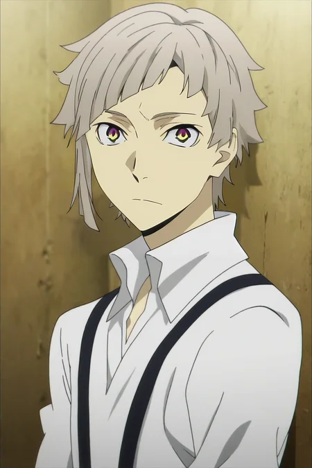 score_9, score_8_up, score_7_up, source_anime, anime screencap, , official style, looking at viewer, upper body, , 1boy, solo, male focus, <lora:atsushi_nakajima_pony:1>, atsushi_nakajima, , long sleeve shirt,, , , <lora:sdxl_lightning_8step_lora:1>