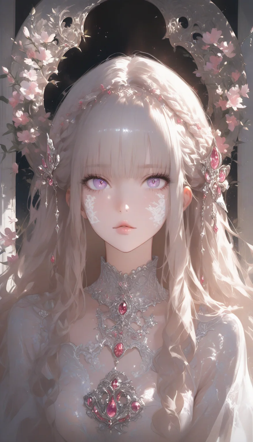 professional 3d model masterpiece,high score,great score,absurdres, <lora:Alice Prin_Complete-000005:1>,Alice Prin (style, hair, dress, alice, prin), ., Naerys had the Targaryen looks, a fine and delicate beauty, almost unworldy. She was slender and small, with big deep violet in hue eyes and fine, pale, porcelain skin, near translucent. Naerys Targaryen. . octane render, highly detailed, volumetric, dramatic lighting
