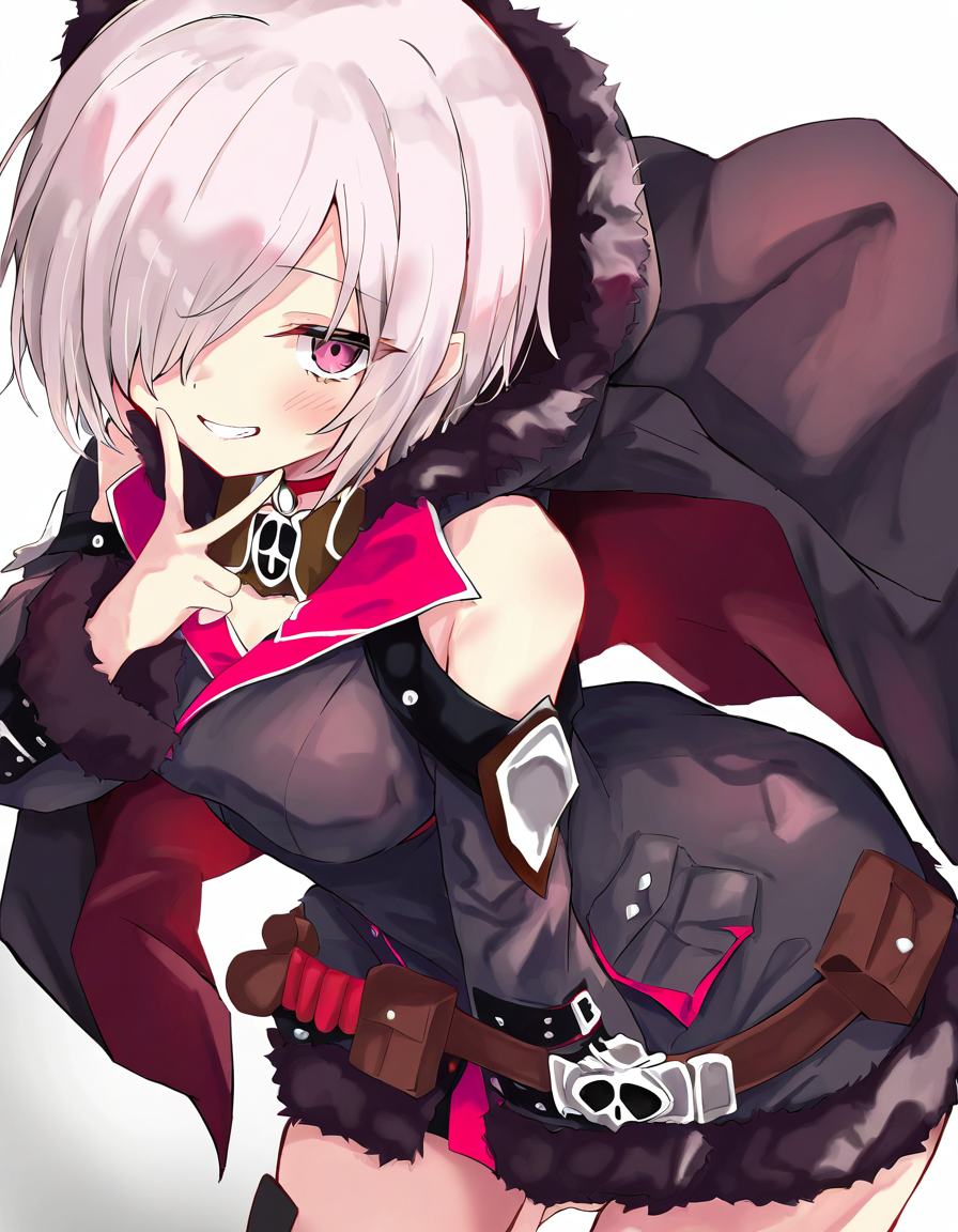 wizardess of oz,1girl,solo,looking at viewer,simple background,white background,cowboy shot,<lora:wizardess of oz-000012:0.8>,smile,v,, masterpiece, best quality, very aesthetic, absurdres,newest, incredibly absurdres,, toshizou \(0714\)