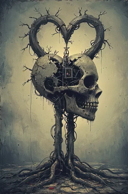no true soul never be, man made device, build to serve to calculate, build to love and overtake, build to hate and terminate, <lora:Futuristic_Retro_Vibes:0.2>, <lora:Neon_Cyberpunk_Impressionism_SDXL:0.2>, <lora:EnvyNIghtmareXL01:0.2>, <lora:tbh219-sdxl:0.2>