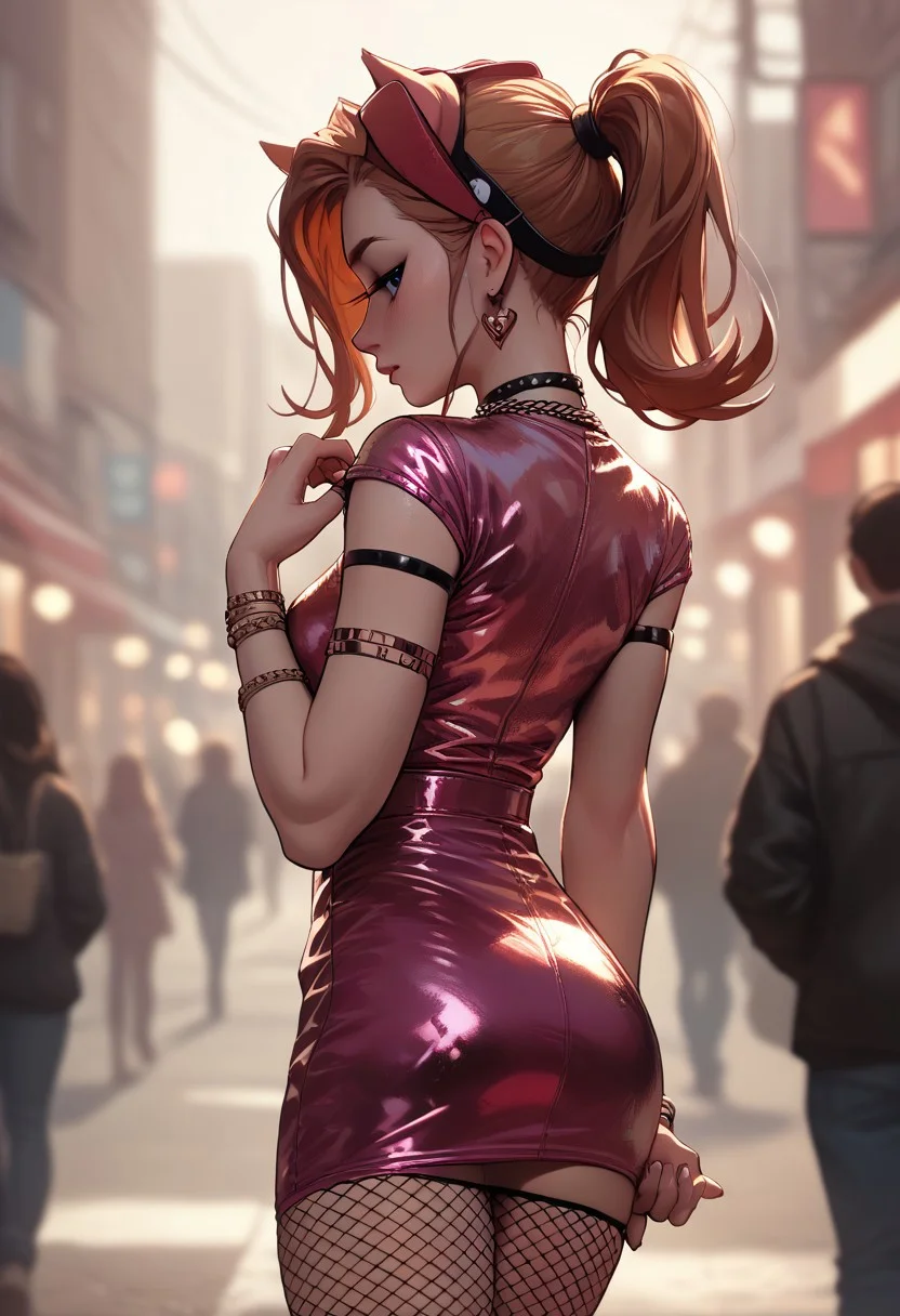 score_9, score_8_up, score_7_up, score_6_up, 1girl, microdress, ponytail, fishnet thighhighs,
<lora:slutty_dress_v1.1-pony:1>