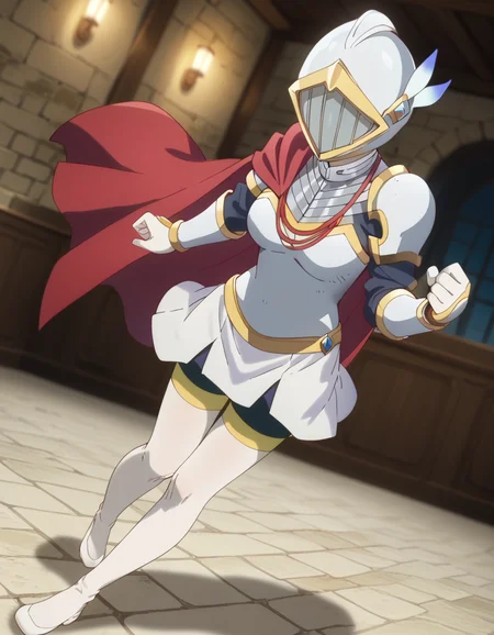score_9, score_8_up, score_7_up, source_anime, high res image, masterpiece, best quality, BREAK
1girl, solo, looking at viewer, blurry background, full body, dungeon, indoors, fighting stance,
angelica (hitoribocchi no isekai kouryaku s1), (helmet:1.2), feather hair ornament, full armor, breastplate, (red cape:0.8), pauldrons, gauntlets, white gloves, white skirt, white thighhighs,
<lora:angelica-hitoribocchi_no_isekai_kouryaku_s1_v3-anime-soralz:1>, <lora:DarkerThanDarkV0.8:0.4>, dark, night, black background