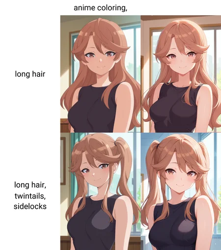 masterpiece, best quality, amazing quality, absurdres, 1girl, solo, (portrait:1.2), anime coloring, miwaww, brown eyes, brown hair, long hair, asymmetrical bangs, medium breasts, black sleeveless dress, looking at viewer, smile, indoors, day, skindentation, detailed clothing folds, depth of field, sharp, high contrast, dynamic light <lora:Samezu_Miwa_Me_and_the_Alien_MuMu_ill:0.8>