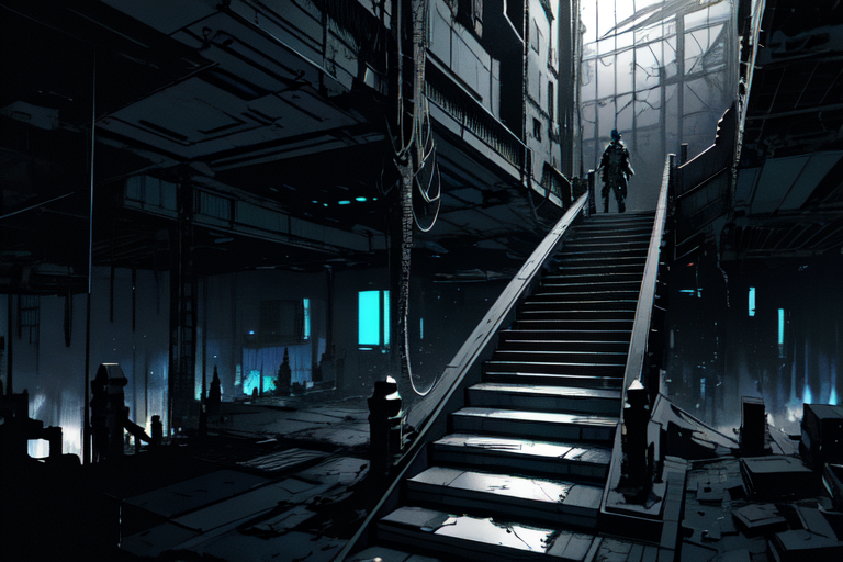 highly insanely detailed, masterpiece, top quality, best quality, highres, 4k, 8k, RAW photo, (very aesthetic, beautiful and aesthetic),  
tsutomu nihei,nihei_tsutomu,blame!,blame gakuen!,abara,TNstyle,sidonia_no_kishi,(megastructure in background,city ruins,stairs,mausoleum,lab,tower,deep horizon,hangar),lantern,clouds,dark sky,black sky,bones,buildings,concrete walls,metal walls,vast scenery,perspective,empty,dark background,futuristic,cyberpunk,open space,decrepit, 
<lora:blameLora_v10:0.5>, 
(1girl:1.3), 
solo focus, 
in dungeon,a colorful background,(Abstract colored fractal background,colored digital glitch background,colour sequence background),âââ