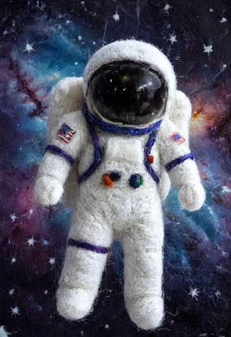 pamfelt, astronaut flying in space,galaxy background, high quality, masterpiece, intricate, hdr