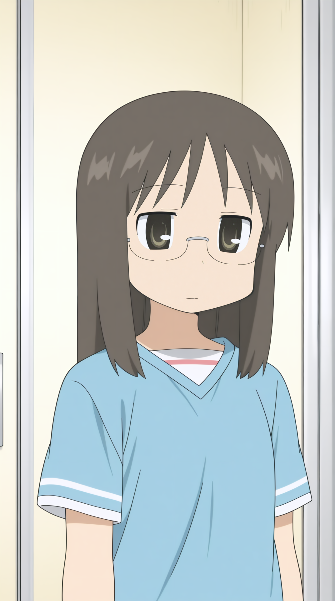 minakami mai, glasses, anime coloring <lora:Nichijou-minakami_mai-illu:0.8>