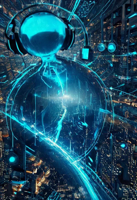 double exposure of Hatsune Miku with long blue hair floating twintails singing merging with a printed circuit board, <lora:DoubleExposure:1>, head, person,
(masterpiece, best quality, ultra_detailed, highres, absurdres:1.2),
realistic, photo, circuitry, circuits, chip, processor, motherboard, electronics, side view,
1girl, solo, (Hatsune_Miku, long_hair, aqua_hair, twintails:2), aqua_eyes, small_breasts, bare_shoulders, necktie, detached_sleeves, sleeveless_shirt, pleated_skirt, black_skirt, aqua_necktie, grey_shirt, black_thighhighs, black_sleeves, arm_tattoo,
<lora:loraeyesxl:0.4>