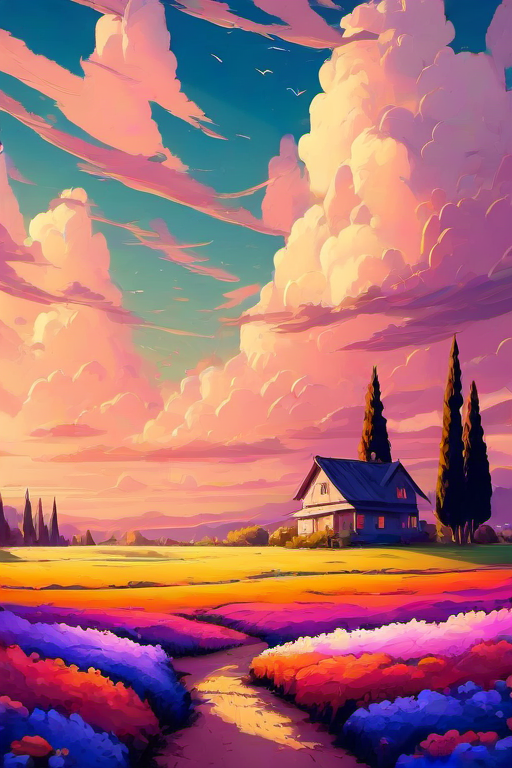 masterpiece high quality
<lora:PE_ToonLand:1> PEToonLand
landscape,flower field