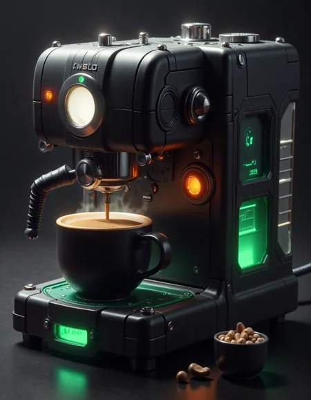 a expresso machine, in the style of hall0w33n