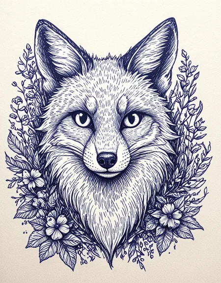novuschroma42 style cat fox with flowers ballpoint pen drawing <lora:novuschroma42 style_blue:1> <lora:sdxl_lightning_8step_lora:1>