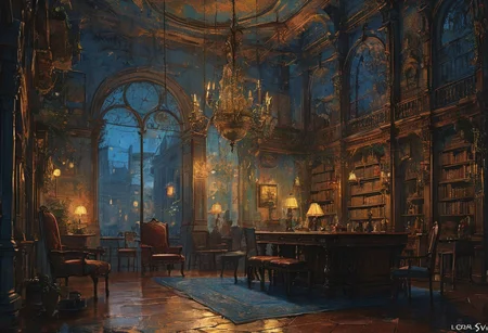 Devil in a Blue Dress, opulent library, tea service, lamplight <lora:Lost_In_Dreams:0.6>, <lora:detailed_notrigger:0.8>, Cinematic lighting, <lora:Dreamyvibes artstyle SDXL - Trigger with dreamyvibes artstyle:0.7> Dreamyvibes Artstyle
