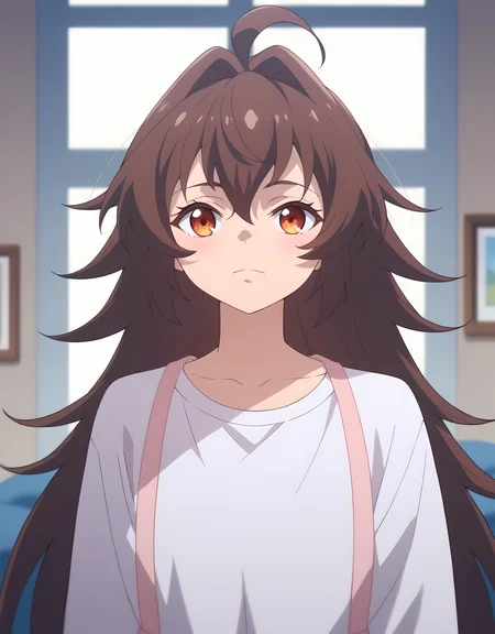 curmbles, score_9, score_8_up, score_7_up, score_6_up, score_5_up, score_4_up, anime coloring, Masterpiece, megami magazine, source_anime, Uncensored, bedroom, frederica ronsefort, long hair, brown hair, portrait, facing viewer, <lora:sdxl_lightning_4step_lora:1> <lora:FredericaRosenfort:0.7> <lora:age_slider_v4:-2>