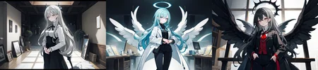 highly insanely detailed, masterpiece, top quality, best quality, highres, 4k, 8k, RAW photo, (very aesthetic, beautiful and aesthetic), 
__lazy-wildcards/cosplay-char/ShinMegamiTensei/jenna_angel/prompts__, 
<lora:zs_Jenna:0.8>, 
(1girl:1.3), 1other, 
__lazy-wildcards/dataset/background__,âââ