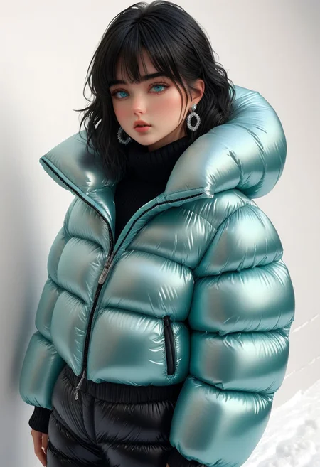 ((((down padded coat)))), ((((puffer pants)))), ((((full body, standing)))), ((((very warm)))), ((((hot)))), indoors, ((((sweating profusely)))), ((((sweat)))), ((((sweatdrop)))) masterpiece, best quality, (((masterpiece, illustration))), (super_detailed, 8k wallpaper, hyper_detailed, ultra_detailed, beautiful_and_delicate, intricate details), (girl, solo,small_girl, small_face), (medium_black_hair, bangs pinned back , single_side_earring) , (disheveled_hair, beautiful_detailed_hands ) , (beautiful_detailed_aqua_eyes), (deepen contour, depth of field, chromatic_aberration, dynamic_light, dynamic_shadow, perfect lumination), padded cuffs, padded collar, Thick padded cuffs, Thick padded collar, <lora:Collar-SDXL:0.6>, <lora:Cuffs-SDXL:0.6>, <lora:Puffer_Jacket_and_Down_Jacket_-_Extra_Puffy_Jackets:0.4>, <lora:snowpants_v1:0.4>, <lora:detailed_notrigger:1>