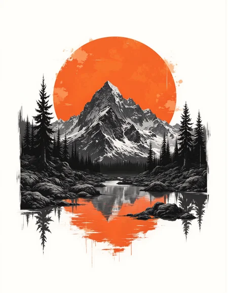 A graphic illustration, black and white, of a mountain landscape with a brilliant orange sunset.
<lora:Dieselcore:0.7> d1eselc0re <lora:Glitchcore_Flux:0.4> gl1tchc0re