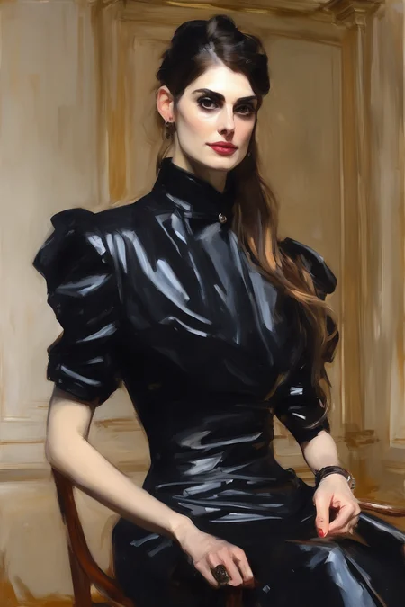 John Singer Sargent Style - John Singer Sargent portrait of a cyberpunk Hope Hicks