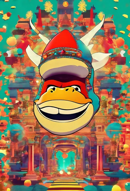 merged, Jed-dblexpsre effect, double exposure, small centered composition, product shot, plain background, wallpaper art, in the center is an image of a (Donkey Kong level 1":1.2) , it is a side portrait of Mario from Super Mario Bros, Detailed illustration, Nintendo style, cheery, , highly detail, bright colors, grand illumination, dynamic cinematic perfect background, stunning detail<lora:DoubleExposure-000007:1>
