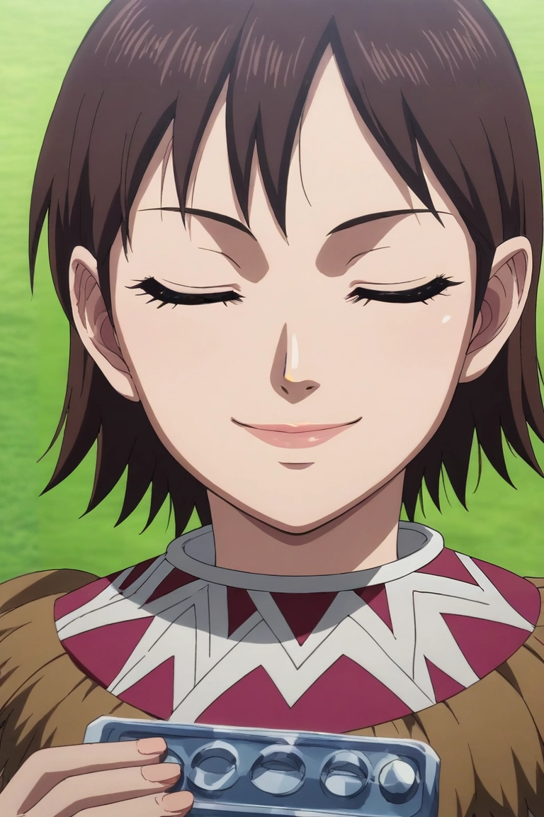 score_9, score_8_up, score_7_up, , rating_safe, , anime screencap, anime coloring, official style, , , 1girl, solo, <lora:he_liao_diao_pony:0.9>, he_liao_diao, brown hair, blue eyes, short hair, lips, upper body, ayers rock, dawn, holding object, (closed eyes:1.2), smile, , <lora:sdxl_lightning_8step_lora:1>