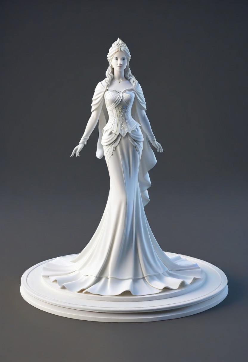 WhiteMold, 3d model, masterpiece, best quality