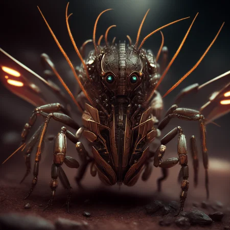 photo Mechanical Alien Invasion, I welcome our new Insect Overlords (InsectOverlords style:1) <lora:djzInsectOverlords:0.8)