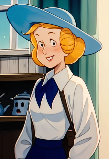 score_9, score_8_up, score_7_up, score_6_up, <lora:Alice_Mitchell_-_Dennis_the_Menace_v1.2:0.7> alice mitchell, white blouse with a blue ribbon, blue_skirt, smile,