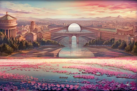 (Masterpiece:1.1),(best quality:1.1),score_9,score_8_up,score_7_up,score_6_up,((highly detailed background:1.2)), <lora:add-detail-xl:3>, rome \(city\),
<lora:hitoimimXLlokr4f:1>,(NO HUMANS), BACKGROUND ONLY.<lora:Realistic_2.5DAnime_Merge1:0.8>
reality,photorealism,oil_painting,
bokeh,metallic luster,
profile,column lineup
in winter,
cityscape,
cirrocumulus_castellanus,
crescent,star_(sky),
beach,lake,
Dreamy forest,flower sea,plateau,
morning,
liquid background,
road_sign,
midriff_peek,
cinematic_angle,
depth_of_field,